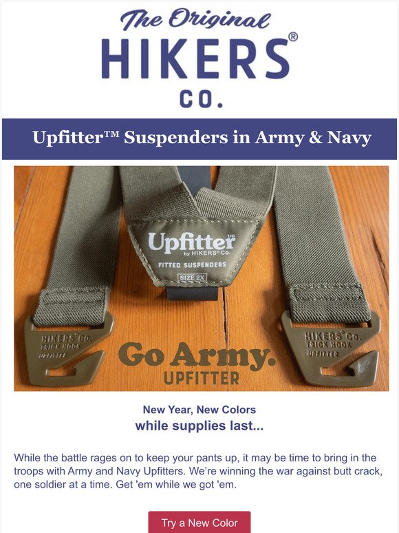📣 New Color Alert - Upfitter Suspenders Now Available in...