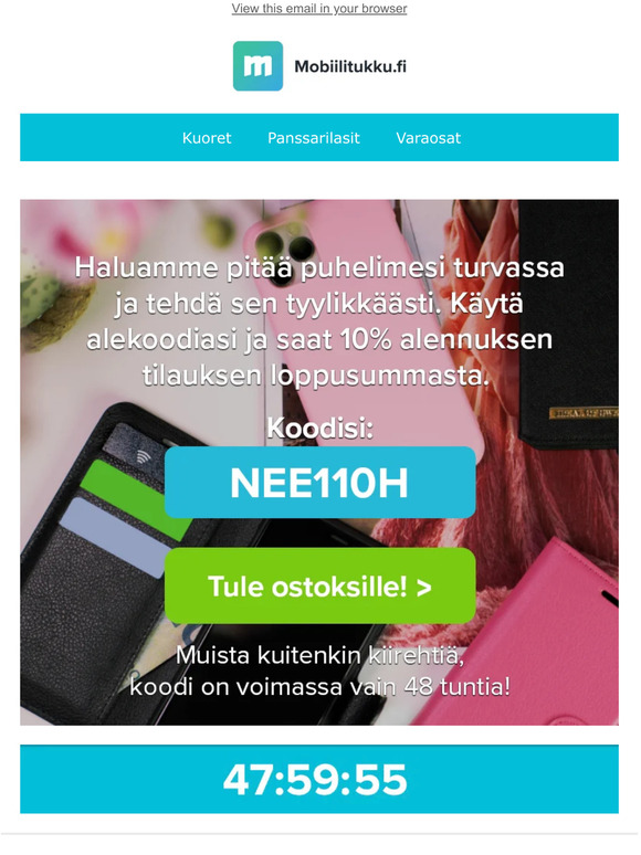 Kiitos 🤝 Tässä -10% alekoodi sinulle!