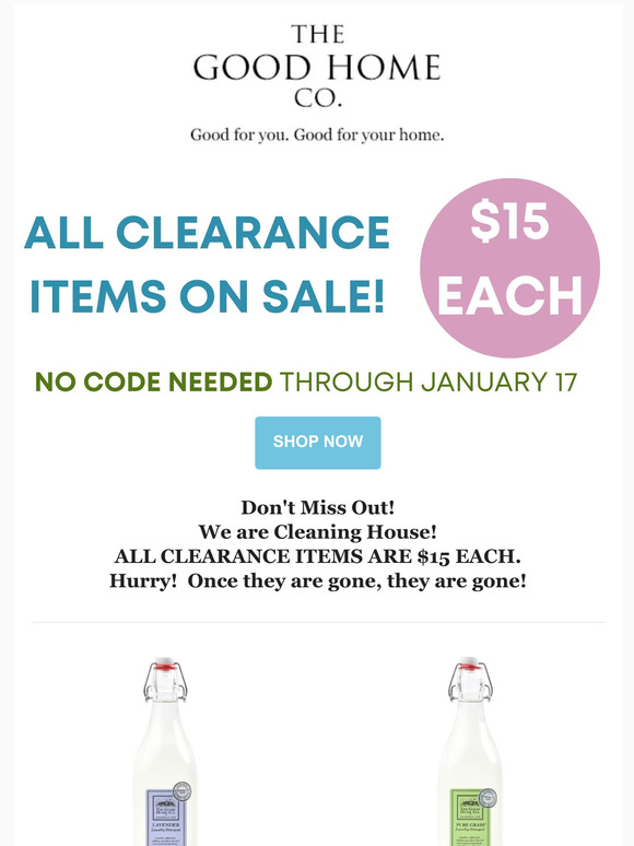 The Good Home Company 15 SALE ITEMS! Don't Miss Out! Milled