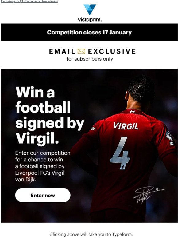 Win a football signed by Virgil van Dijk!