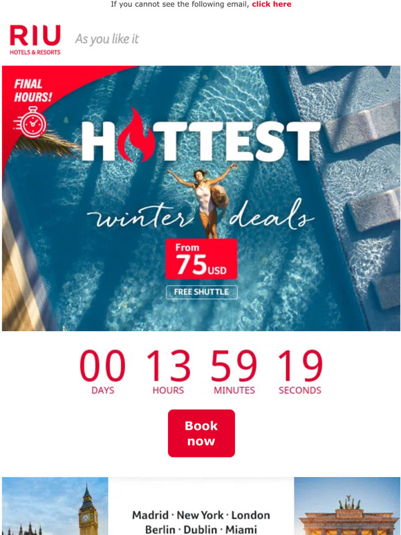 Riu Hotels & resorts FINAL HOURS 🔥 Hottest Winter Deals Milled
