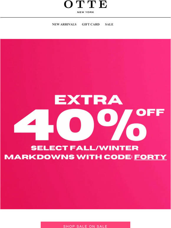 ENDS TONIGHT: Extra 40% off Markdowns