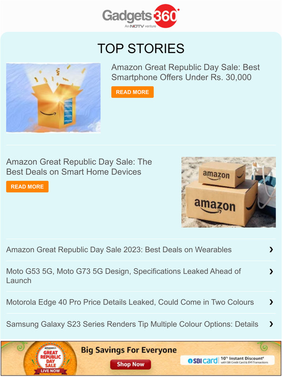 Gadgets 360 Newsletter: Amazon Great Republic Day Sale: The Best Deals on Smart Home Devices & more