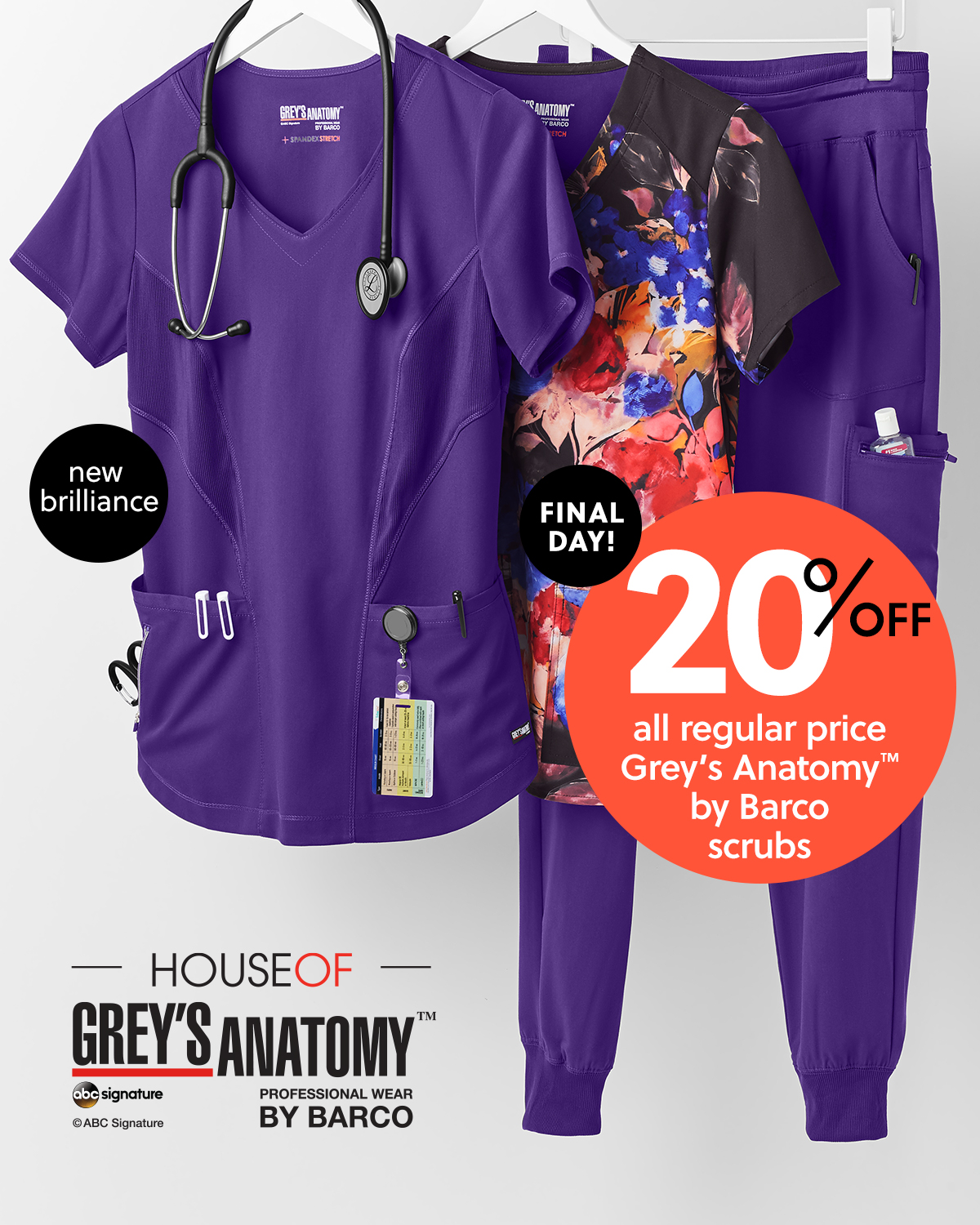 Uniform Advantage Final Day 20 off Grey’s Anatomy by Barco