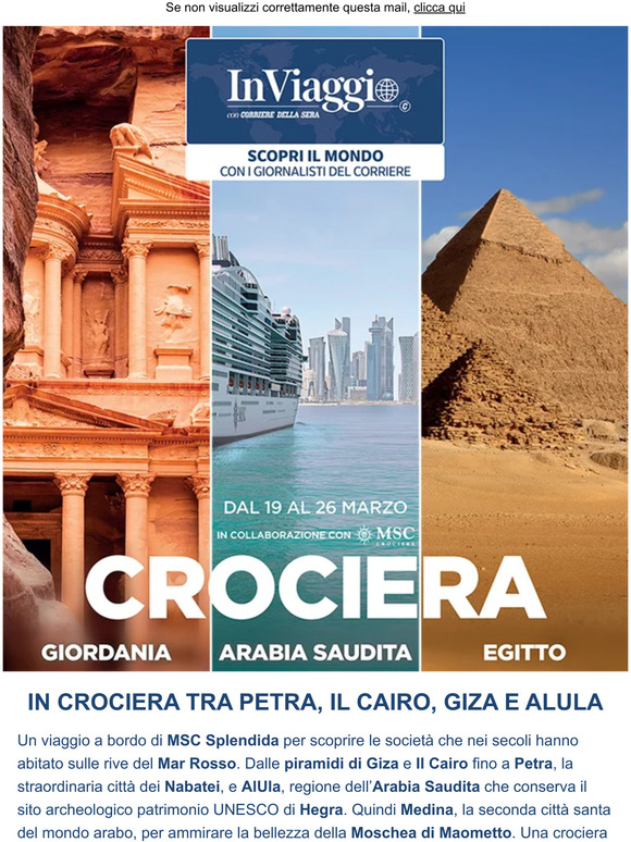 Parti in Crociera tra Petra, il Cairo e AlUla con Corriere della Sera
