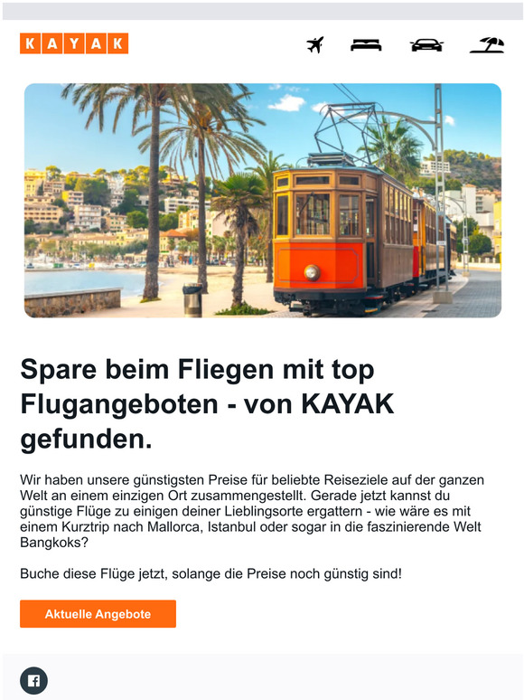 Profitiere von tollen KAYAK Flugangeboten
