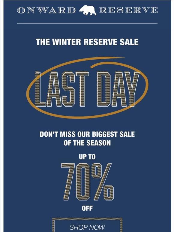 Last Day to Save Up to 70% Off
