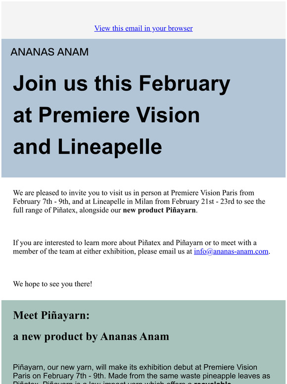 Meet us in February at Premiere Vision and Lineapelle
