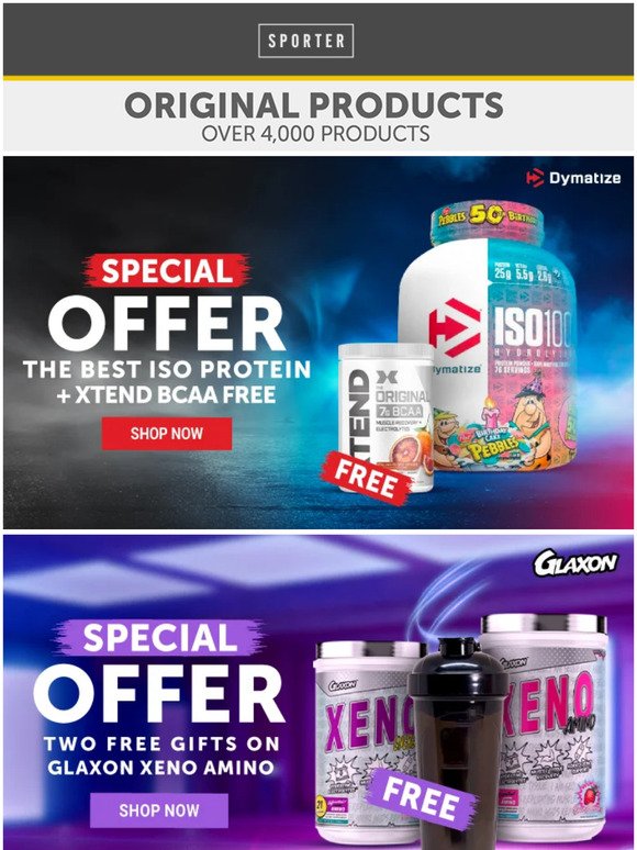 Buy ISO 100 & Get Xtend BCAA FREE 😱 Many Other Offers Waiting For You Inside