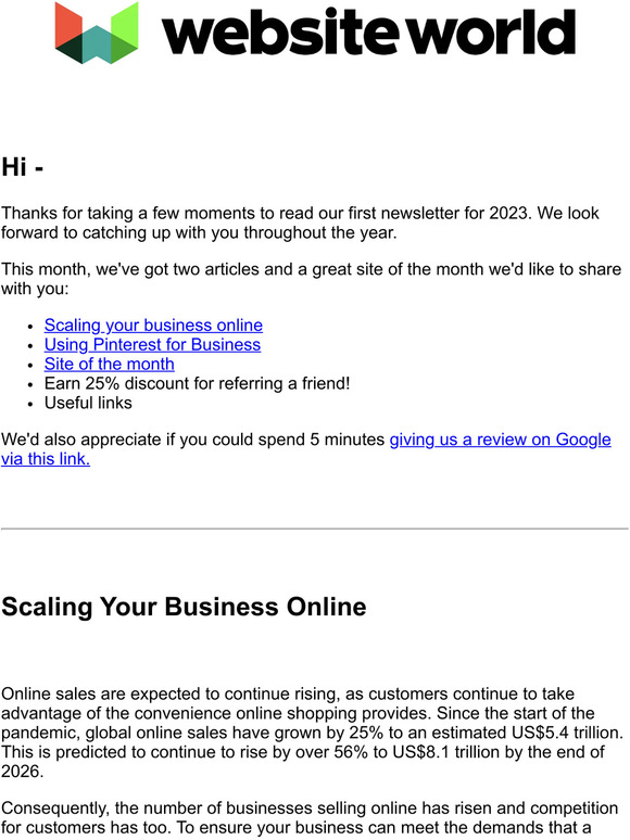 It's time to get started - January 2023