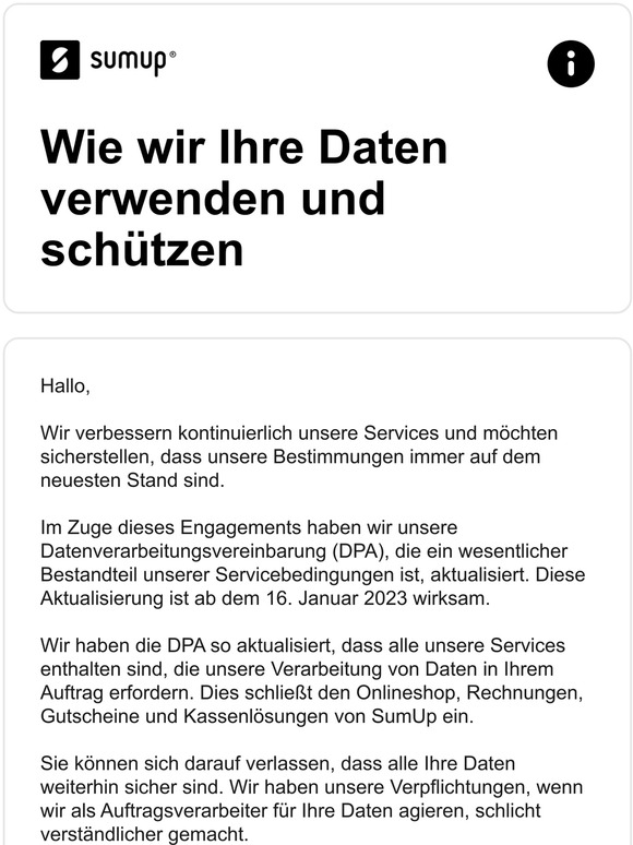 Wir haben unsere Datenverarbeitungsvereinbarung (DPA) und Datenschutzbestimmungen aktualisiert