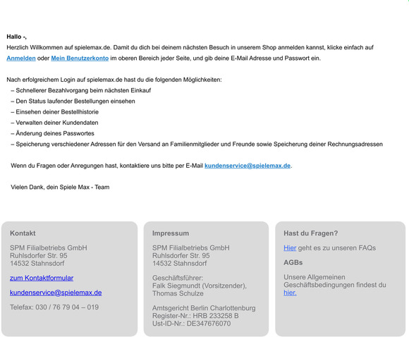 Hallo —! Willkommen bei spielemax.de