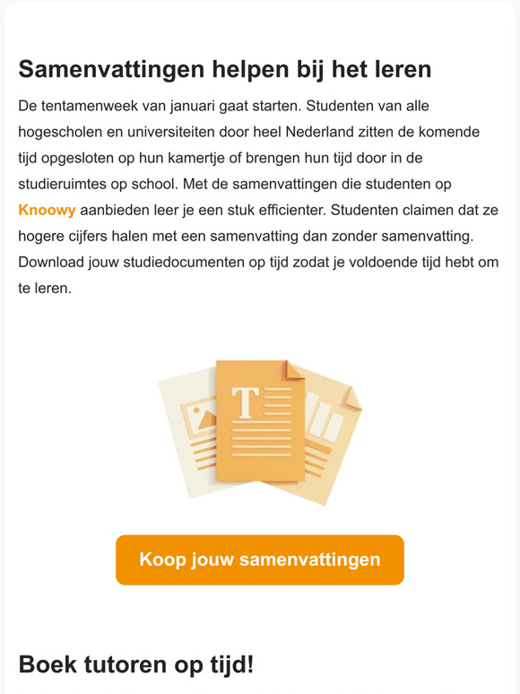 Samenvattingen of studiehulp voor de tentamens