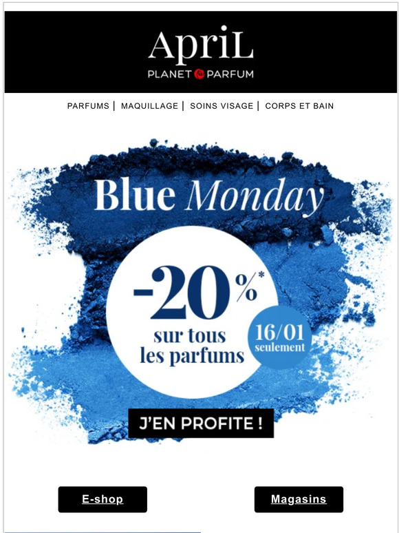 Blue Monday : - 20% sur tous les parfums !