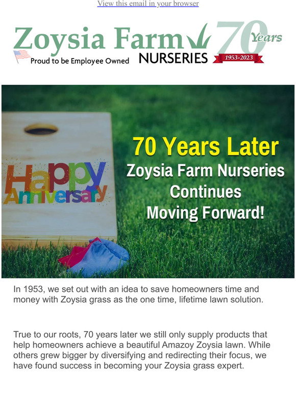 Zoysia Farms 70 Years Later Zoysia Farm Nurseries Continues Moving