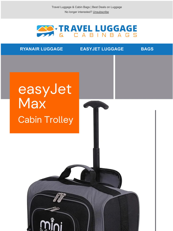 Travel Luggage & Cabin Bags Ltd Check Out easyJet Maximum Cabin Trolley Milled