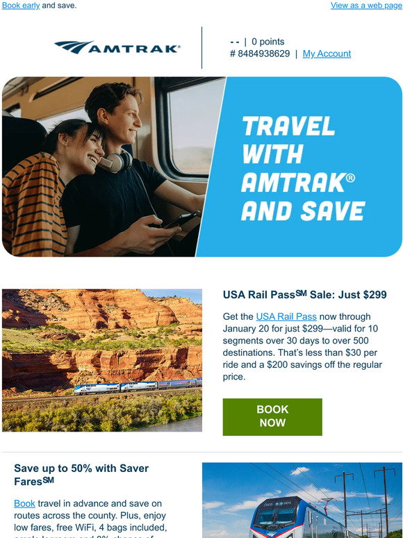 Amtrak Choose your savings USA Rail Pass, Student Discount and more