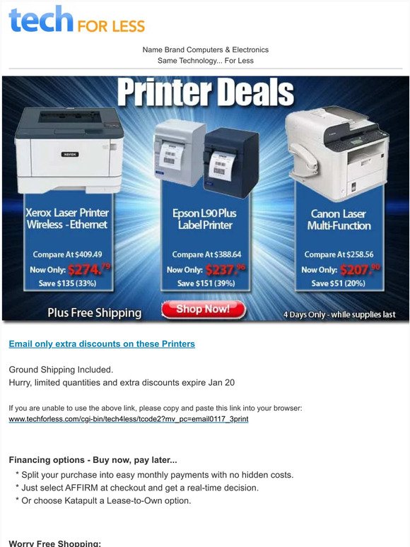😃 Oh, hello —. Open to check this out: special deals on these printers