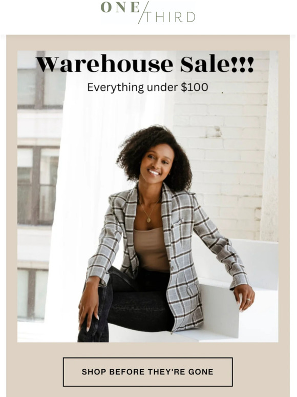 LAST CALL for our WAREHOUSE SALE! Save up to 80% off