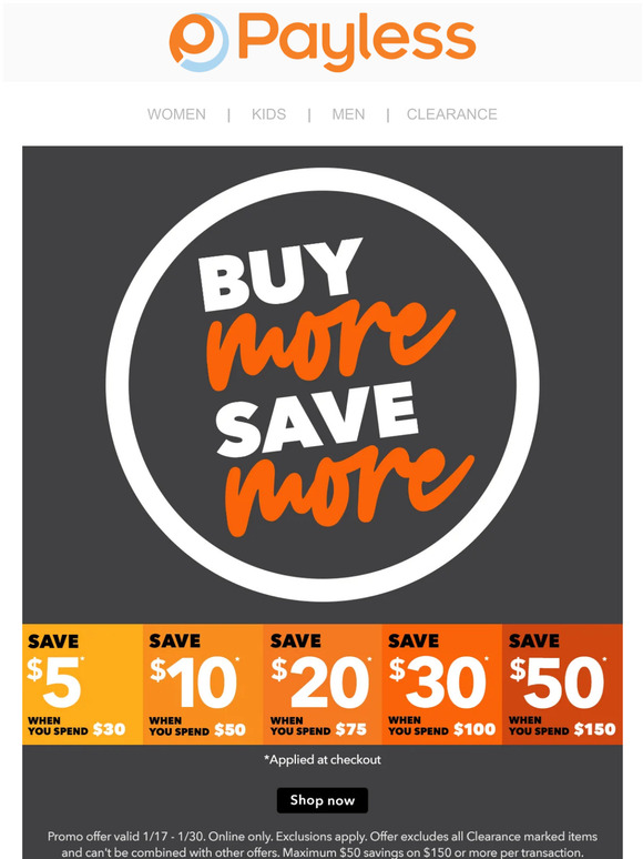 Payless deals coupon today