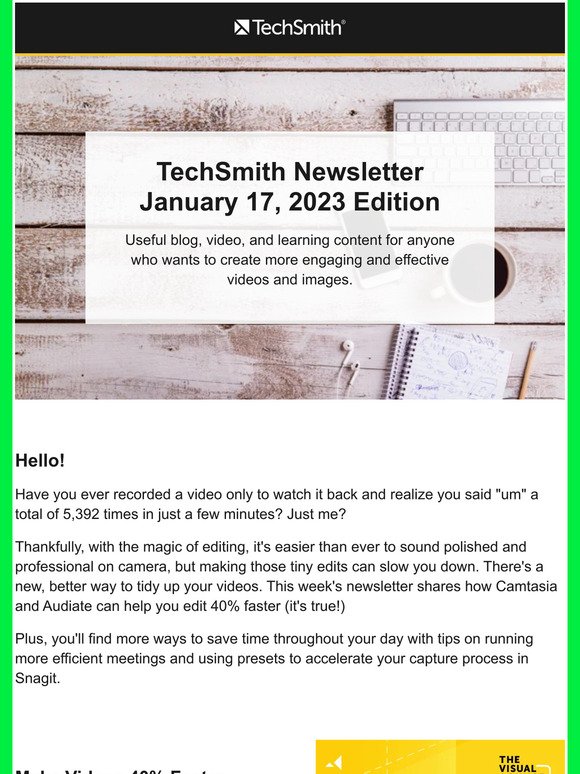 TechSmith News: Edit Videos Faster, Make a Split Screen Video, & More