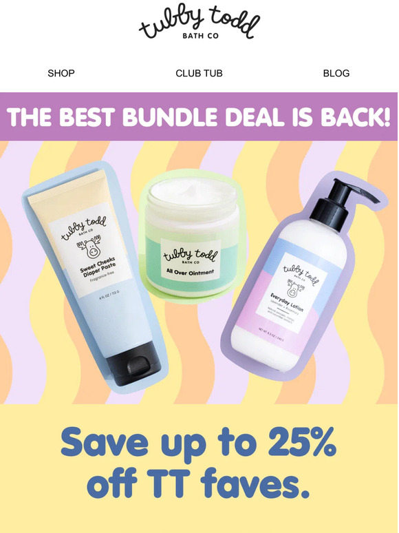 Baby Bundle Tubby Todd Dream Cream Baby Bath TUBBY TODD Essentials