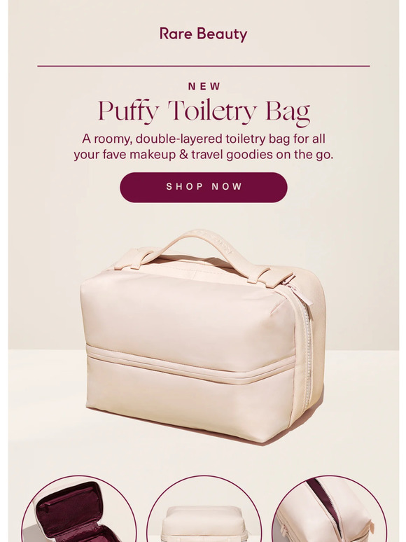 Rare Beauty Online Exclusive! NEW Puffy Toiletry Bag Milled
