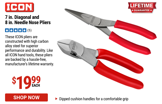 ICON: 8 in. Needle Nose Pliers and 7 in. Diagonal Cutter