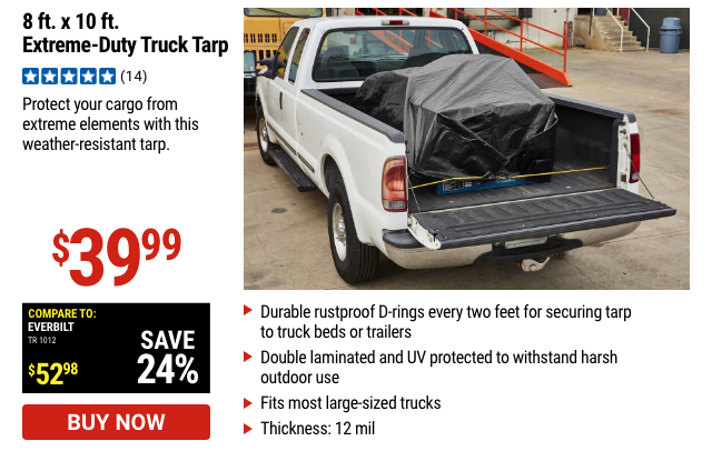 HFT: 8 ft. x 10 ft. Extreme Duty Truck Tarp