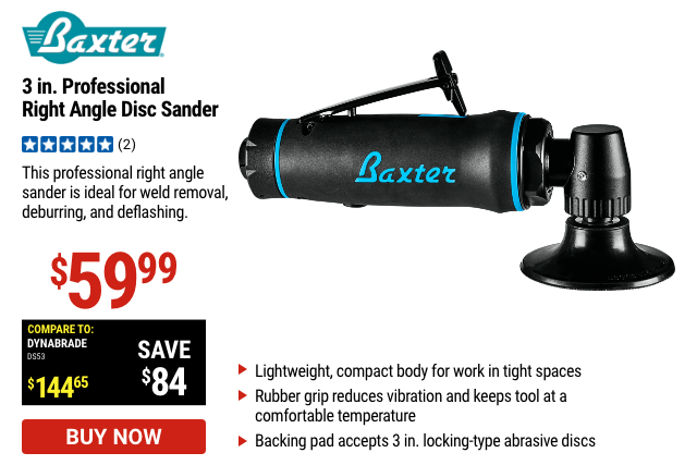 BAXTER: 3 in. Professional Right Angle Disc Sander