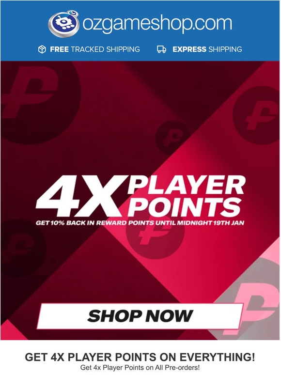 💯 Get 4x Player Points Today!