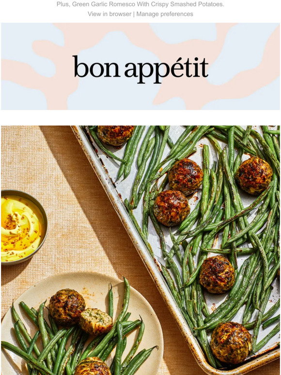 Bon Appétit: Herby Sheet-Pan Meatballs With Green Beans | Milled