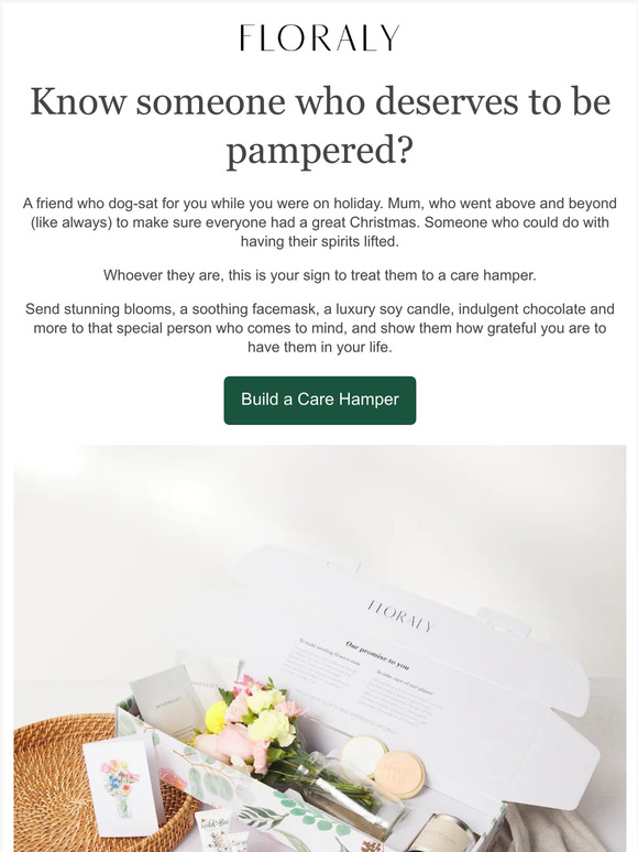 Floraly Know someone who deserves to be pampered? Milled