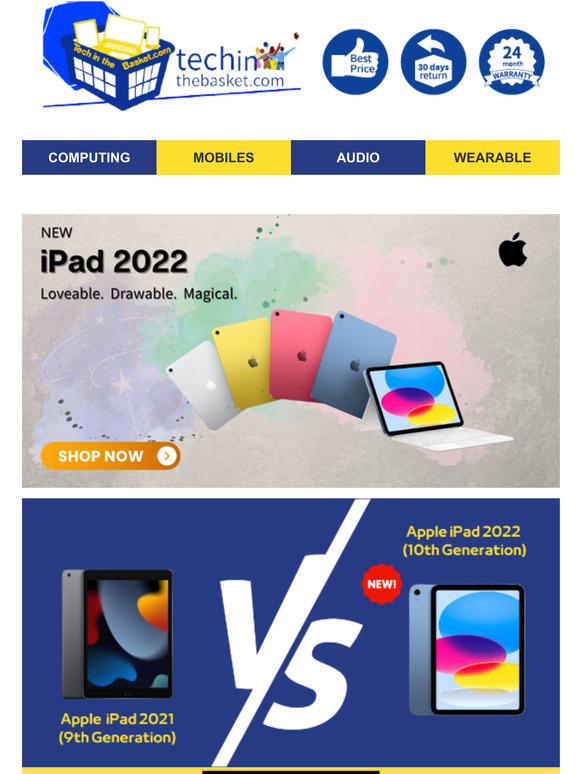 tech in the basket 🍎iPad 2022 Redesigned with A14 Chip💡 Milled