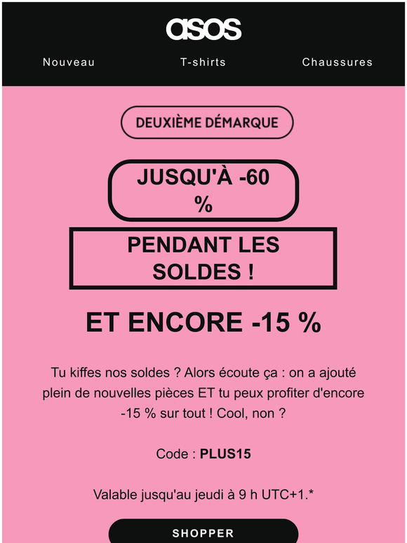 Soldes jusqu'à -60 % ! ✨🤩