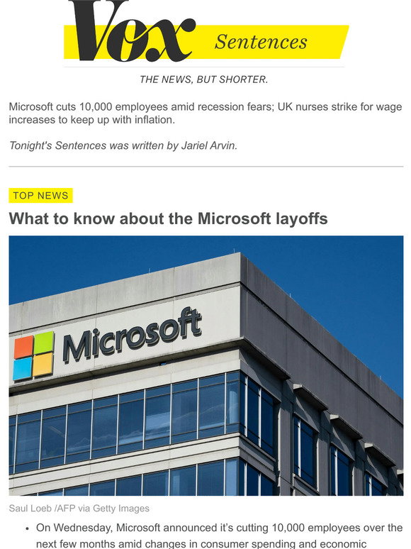 Vox Why Microsoft is laying off 10,000 workers Milled