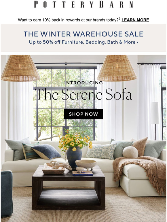 Pottery Barn Meet the new Serene Sofa. Milled