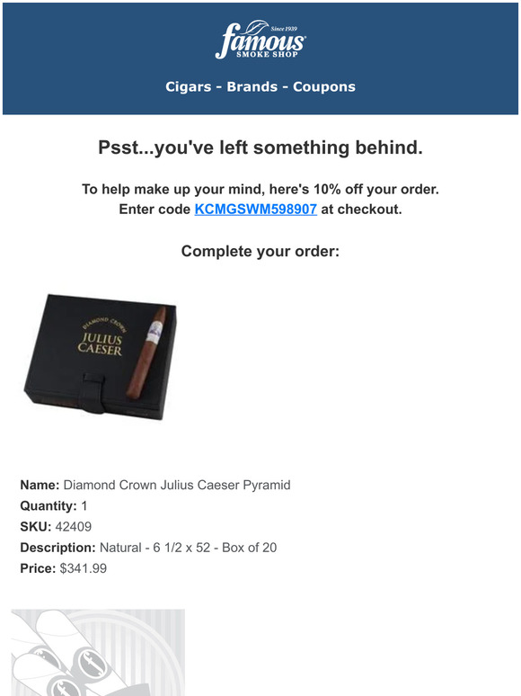 Famous Smoke Shop Checkout now 10 off your order! Milled