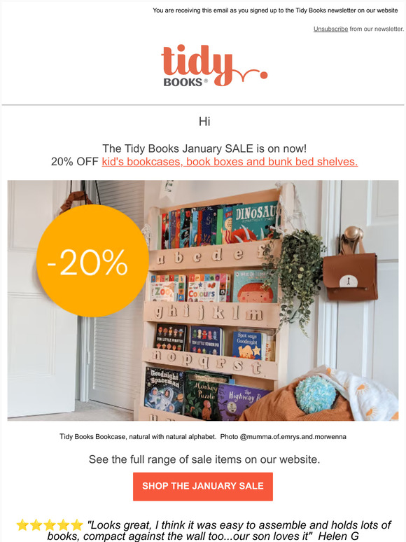 The January Sale starts now! 20% off everything