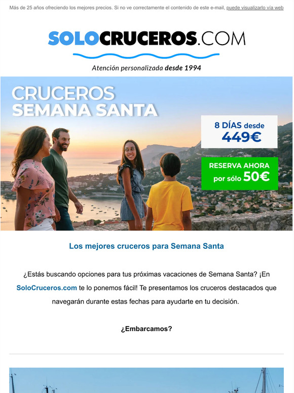 Solo Cruceros: Los Mejores Cruceros Para Semana Santa | Milled