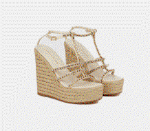 Diamante T-bar Espadrille Wedge