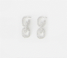 Silver Plated Chain Linked Diamante Earrings