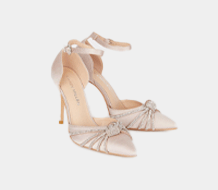 Satin Diamante Knot Stiletto Heel