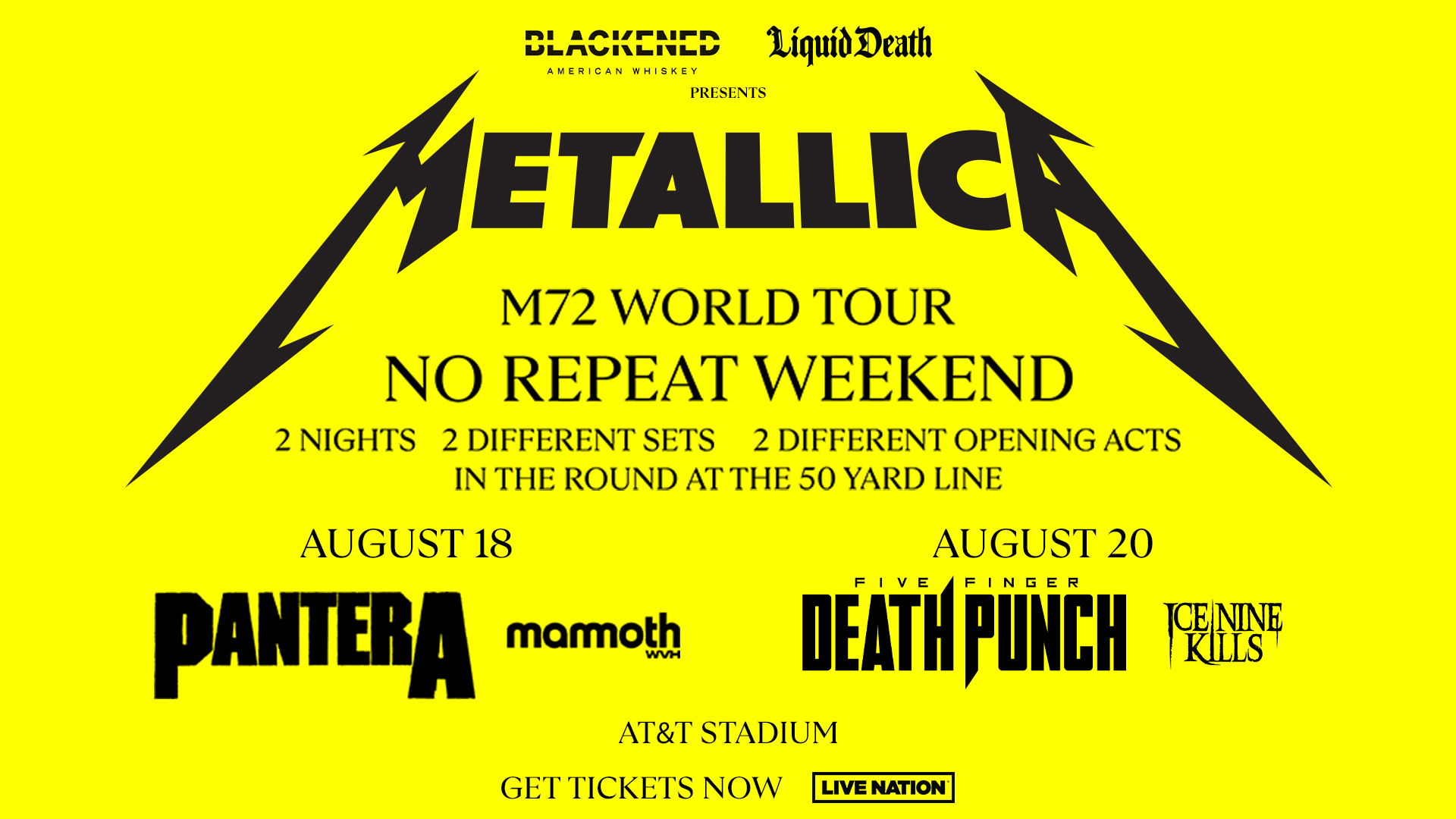 Exclusive Presale Metallica on August 18 & 20