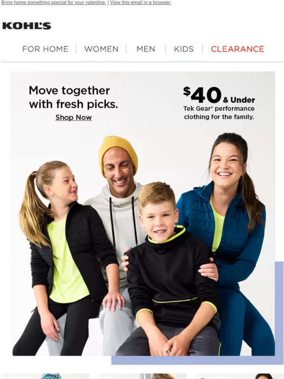 Kohl's Gear up with active styles for the whole family! Milled