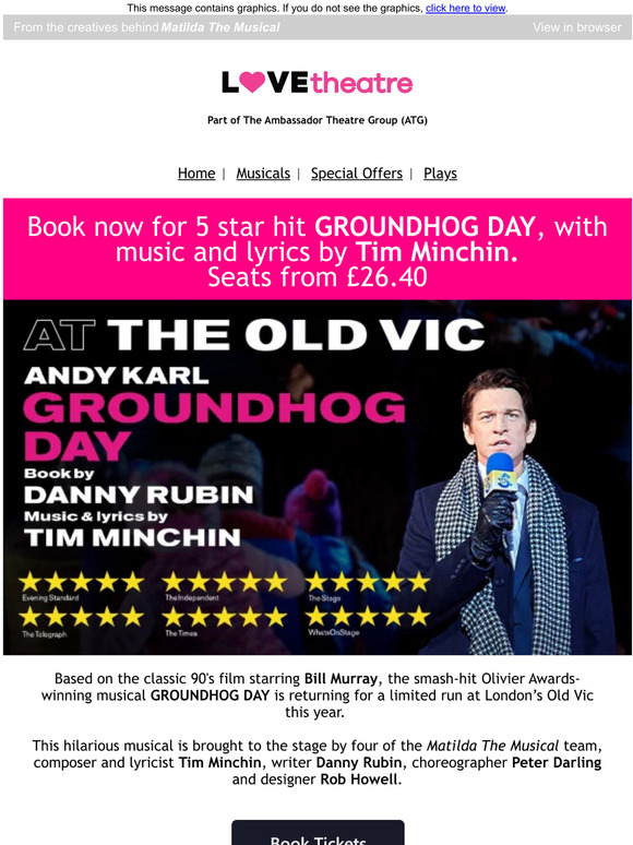 LOVEtheatre: Groundhog Day returns to The Old Vic this year | Milled