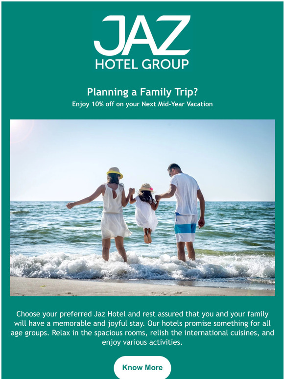 Plan your next family vacation with Jaz Hotel Group