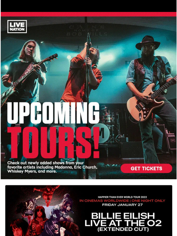 LiveNation Live Nation with Madonna, Billie Eilish, Bush, New Kids On