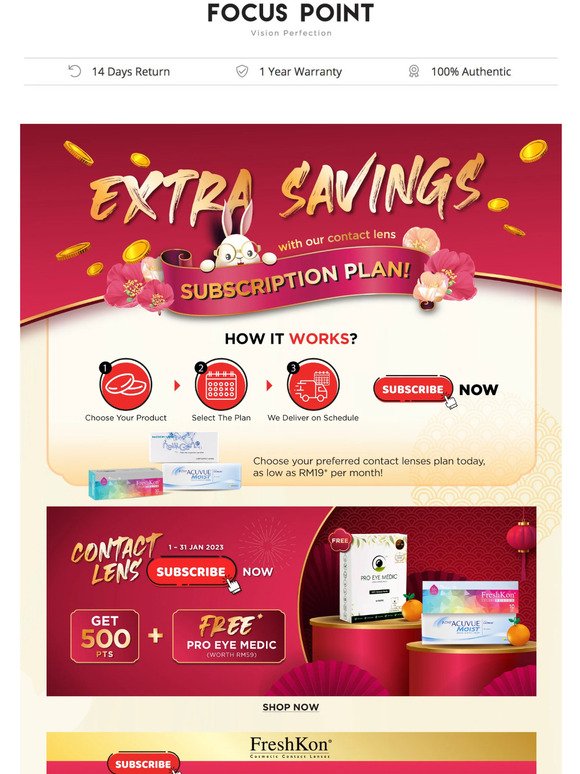 Enjoy savings with our contact lens subscription plan! 😜