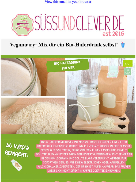 Veganuary: Mix dir ein Bio-Haferdrink selbst! 🥤